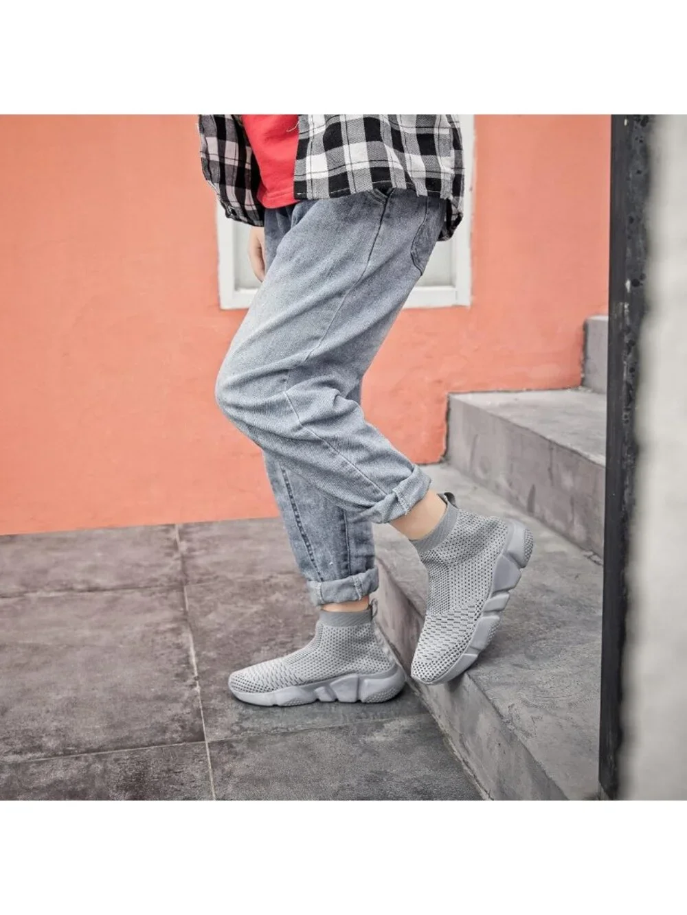 Breathable High Top Sock Shoes for Boys & Girls - Slip-On Knit Sneakers